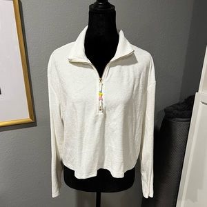 Stoney clover terry cloth 3/4 zip top